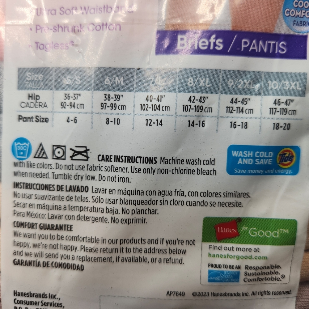 Hanes Cotton Tagless Brief Panties - Picture 6 of 6